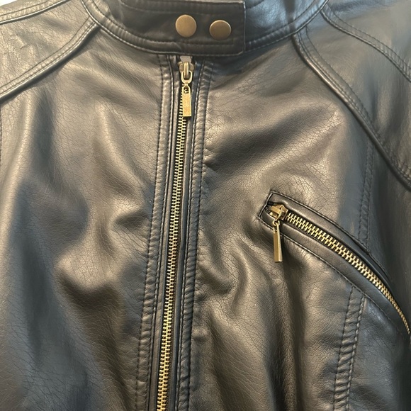 Women's Avenue Black Leather Jacket Mob wives vibe - Picture 10 of 12